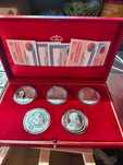 espanha- caixa 5 moedas prata proof 2000 pesetas  ano 2000