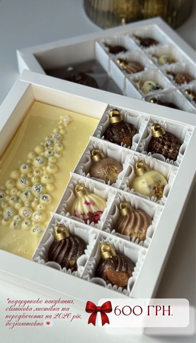 Новорічні подарункові набори цукерок із бельгійського шоколаду