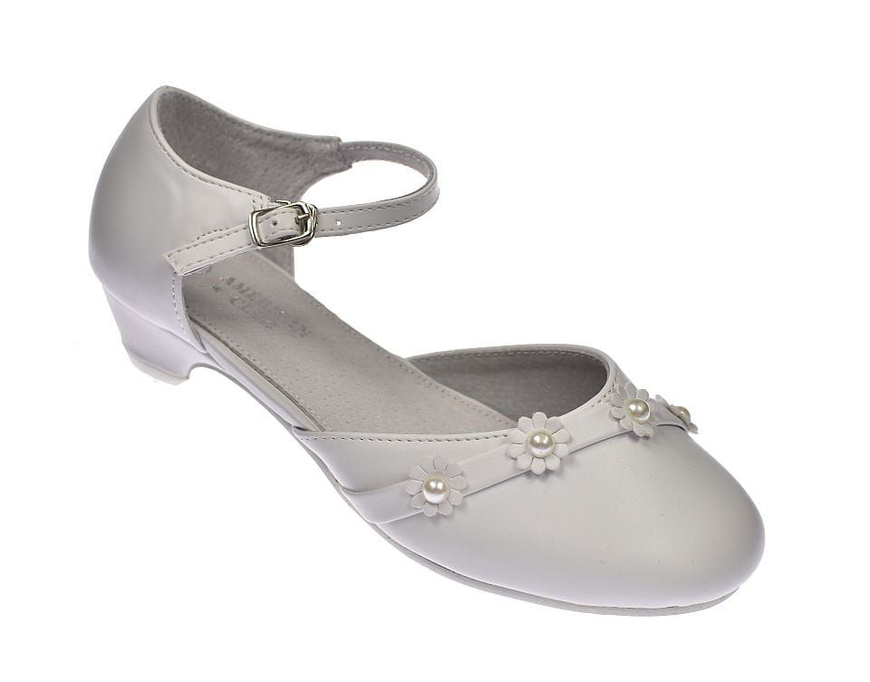 Buty komunijne białe balerinki dziewczęce na obcasie  61/24 roz. 33