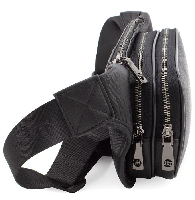 Поясная кожаная сумка HT Leather Мужская кожаная сумка Бананка