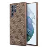 Guess GUHCS22LG4GFBR S22 Ultra S908 brązowy/brown hard case 4G Metal G