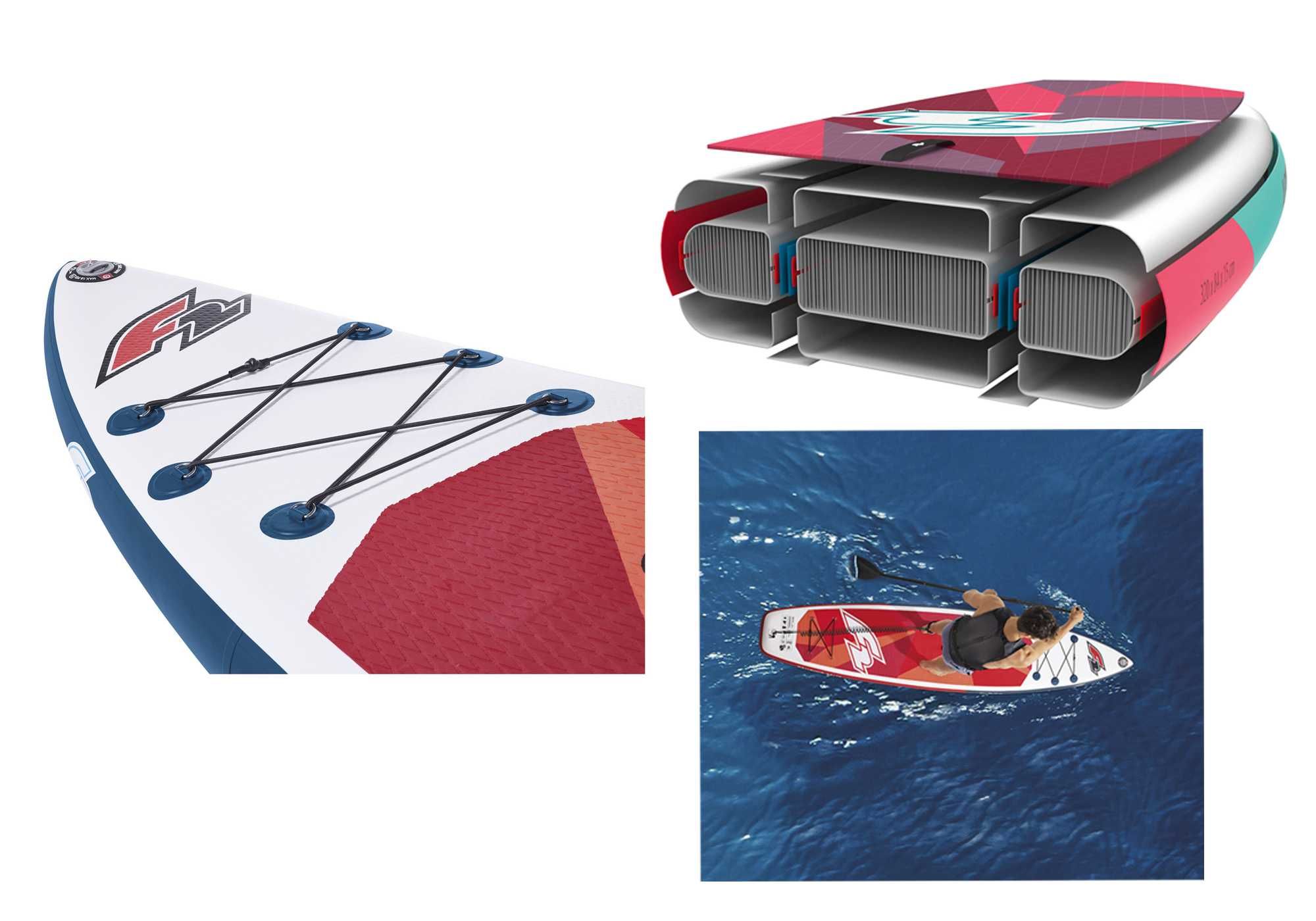 F2 touring deska SUP 11'6 pływania 2komor 351cm 150kg kpl. plecak NOWA