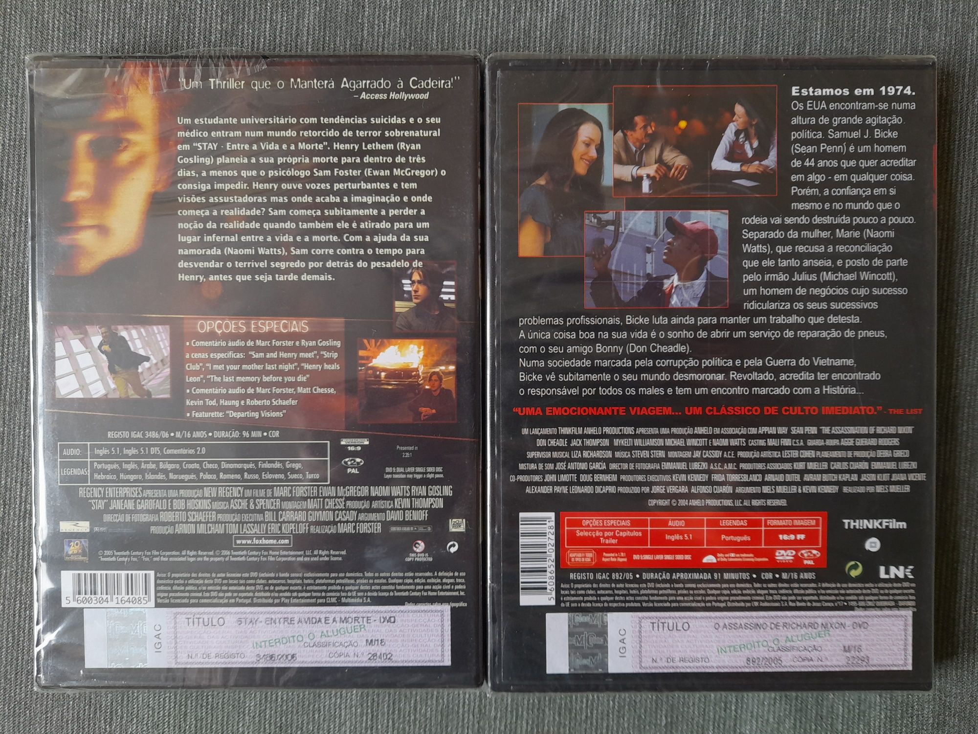 Pack 2 DVDs Thriller NOVOS embalados