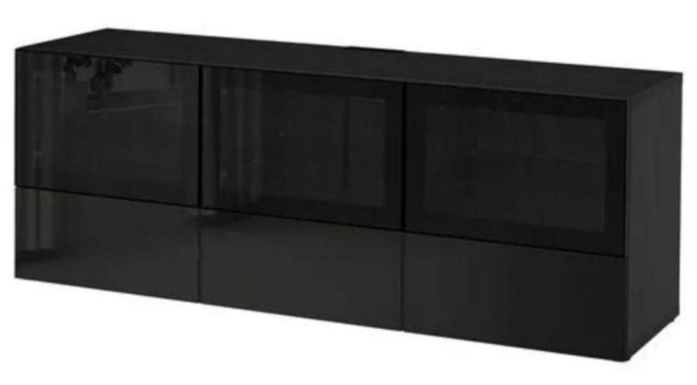 IKEA stolik szafka pod TV czarne szkło