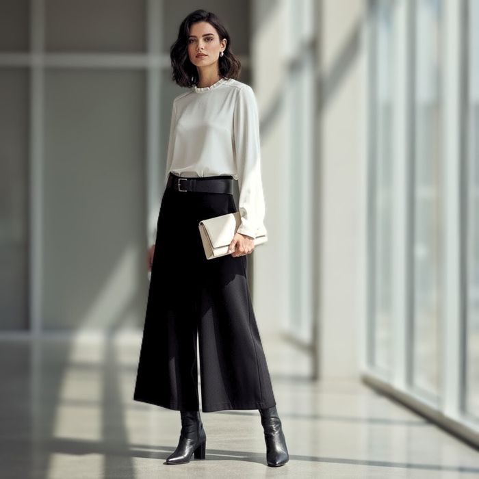 Spodnie kuloty Palazzo  wiskoza Eleganckie.R38