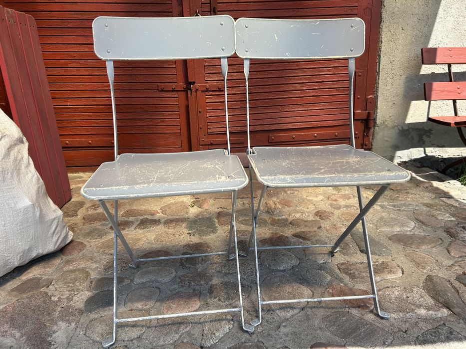 Krzesła metalowe ogrodowe składane