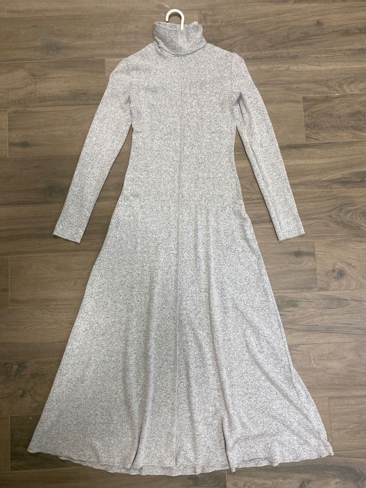 Жіноча тепла довга сіра сукня, розмір S