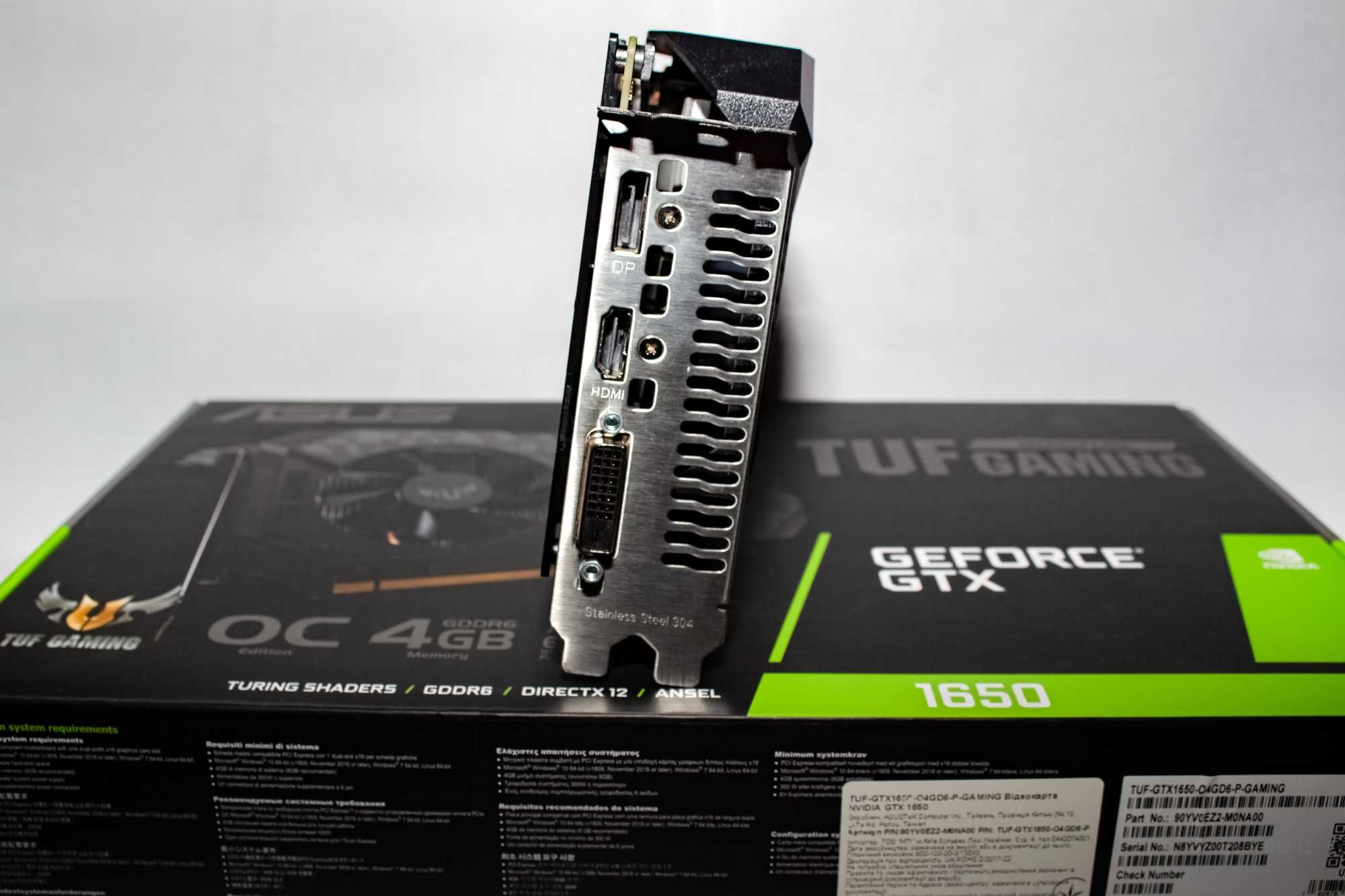 Відеокарта Asus TUF GTX 1650 GDDR6 4GB (модель з дод. живленням 6pin)