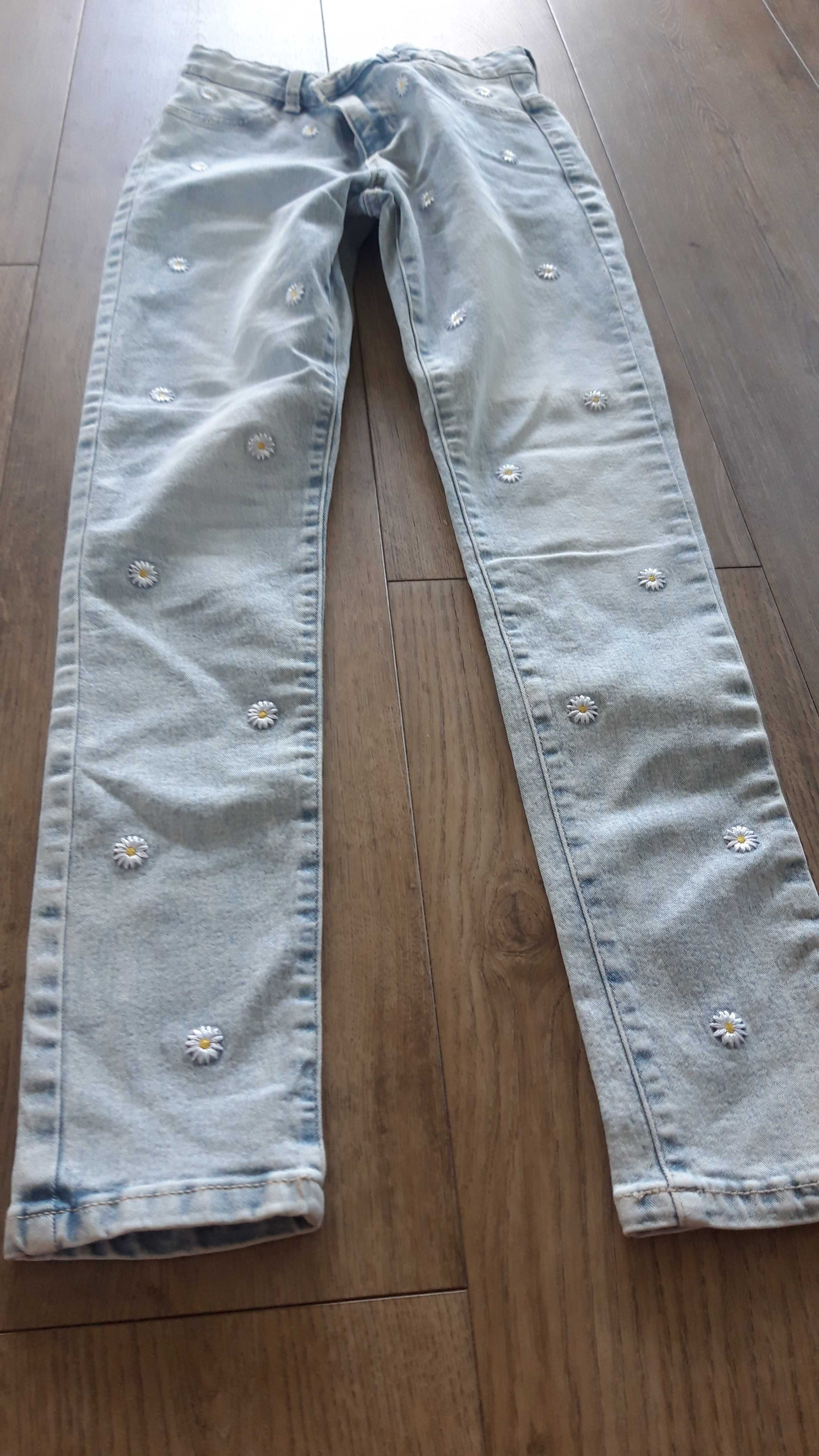 Spodnie jeans 164 stokrotki