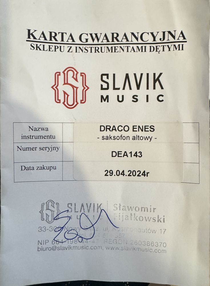 Saksofon altowy - Draco Enes -GWARANCJA!