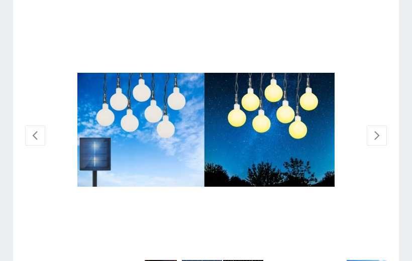 GIRLANDA solarna ogrodowa lampki 100 led kulki 12 metrów
