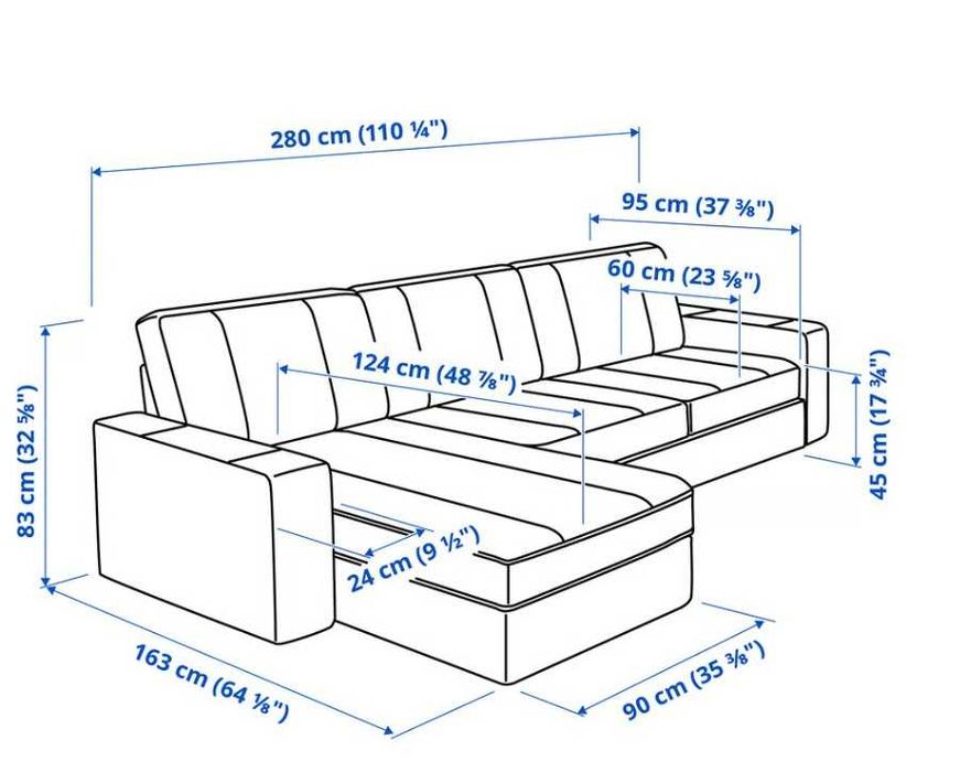 Sofá IKEIA com chaise longue - EMBALADO - Só vir buscar