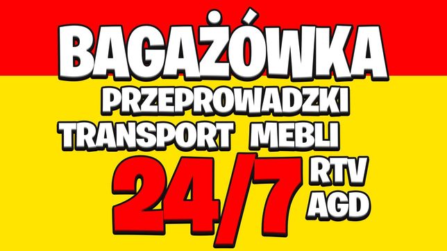 PRZEPROWADZKA, BAGAŻÓWKA 24/7 Przeprowadzki, Transport mebli, TANIO