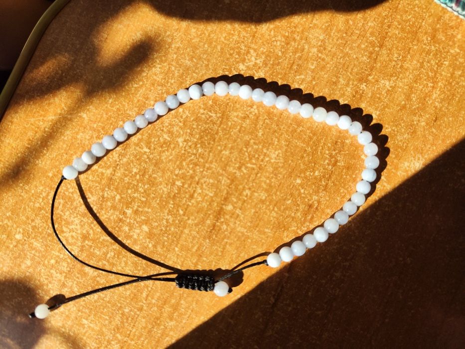 Bransoletka z kamieni crazy agat biała