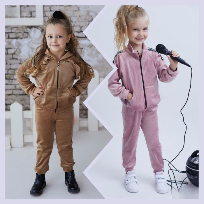 Welurowy dres, komplet rozmiar 92 - 122