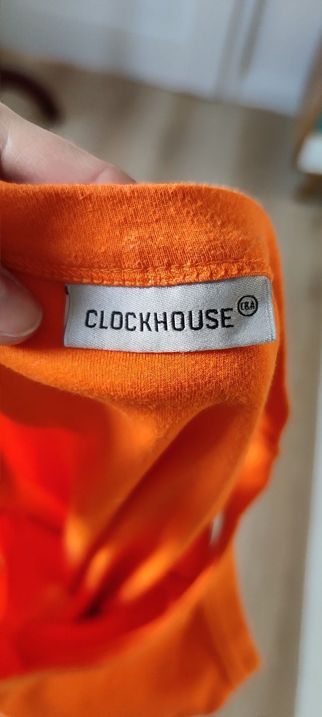 Top koszulka bluzka M/L bawełna Clockhouse pomarańcz pomarańczowa