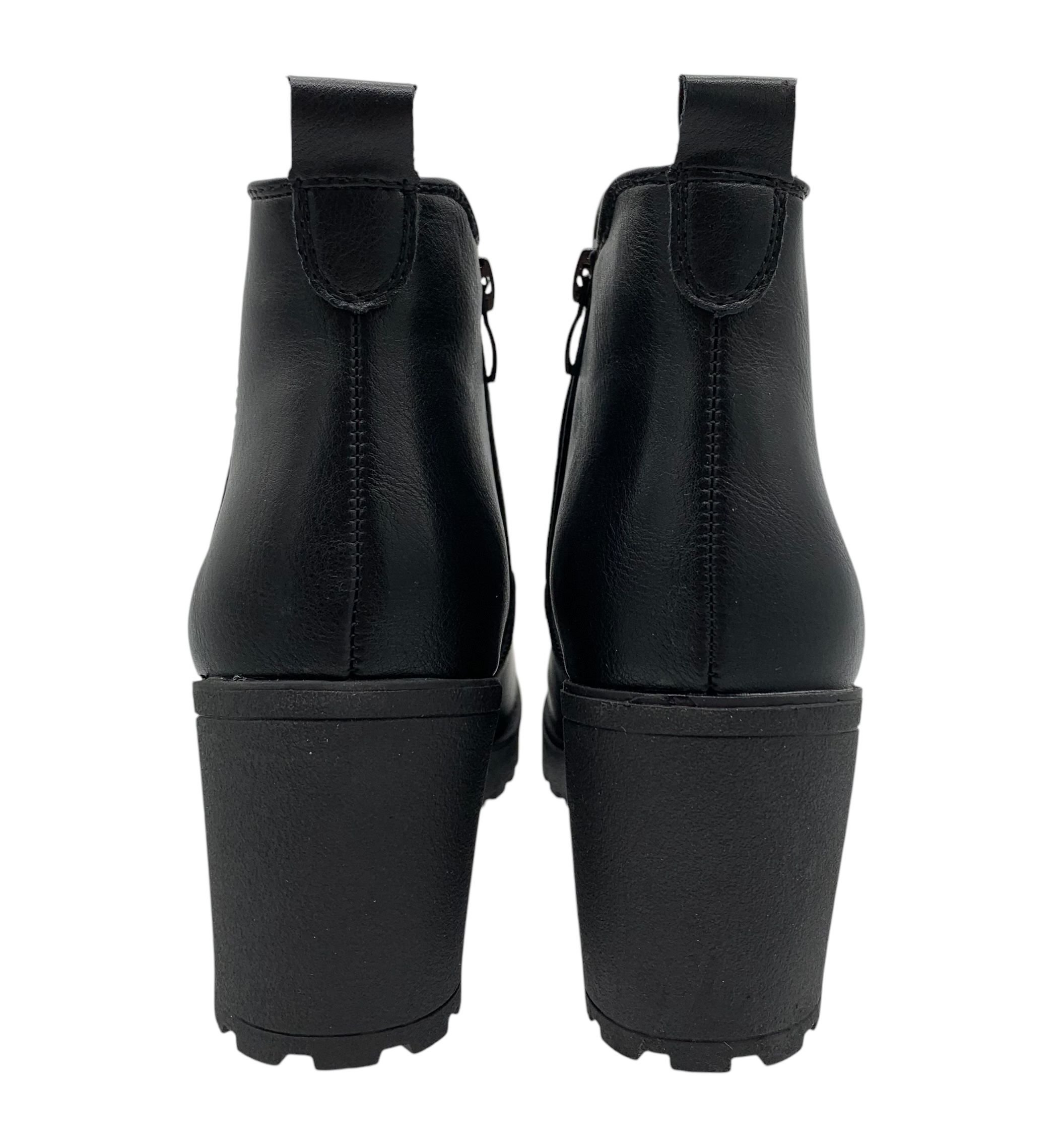 Buty botki damskie na słupku czarne 38 lekko ocieplane eleganckie
