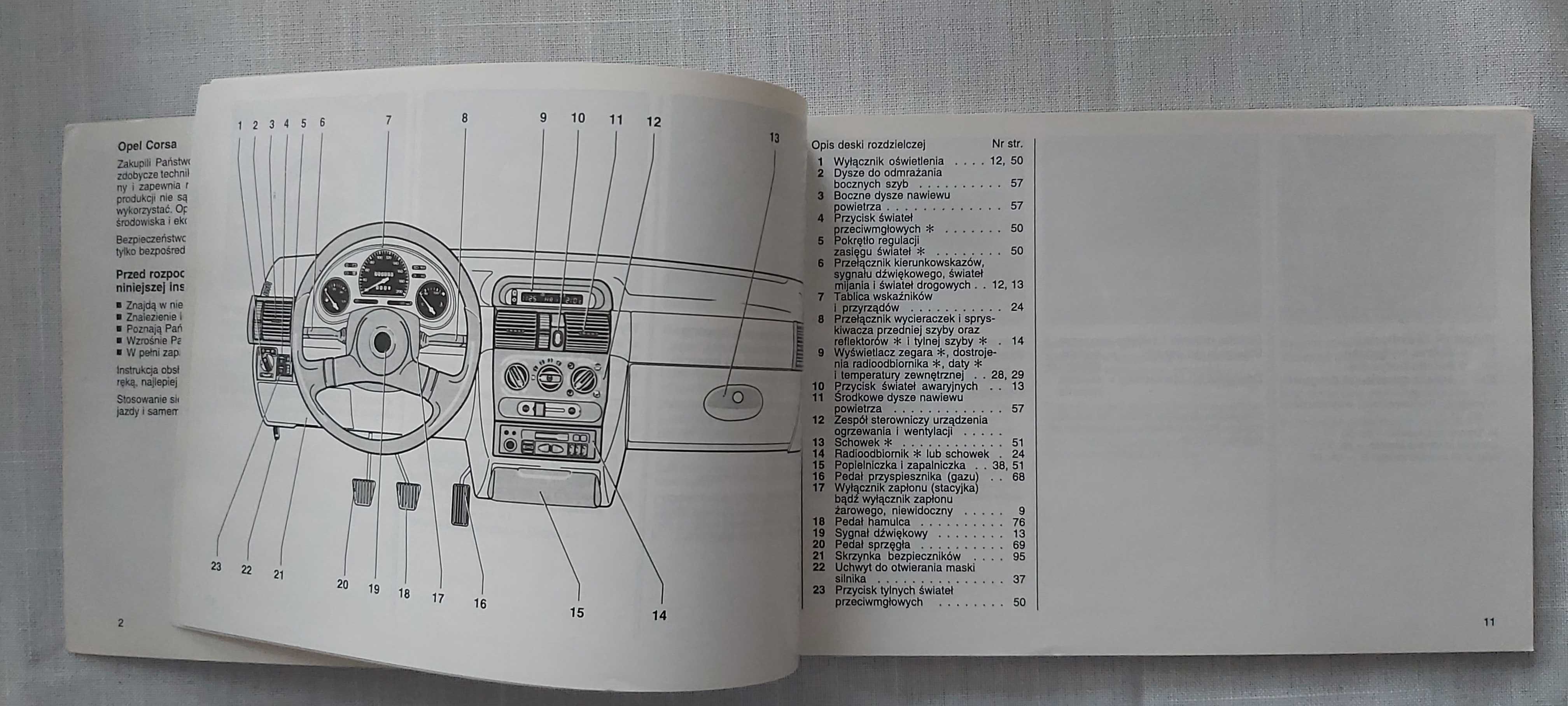 Oryginalna Instrukcja Obsługi Opel Corsa B - mało używana wydanie 1993