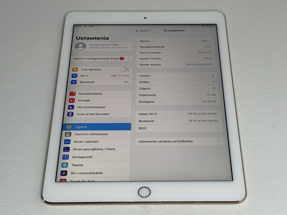 iPad Air 2 (A1566) 16GB - faktura VAT 23%