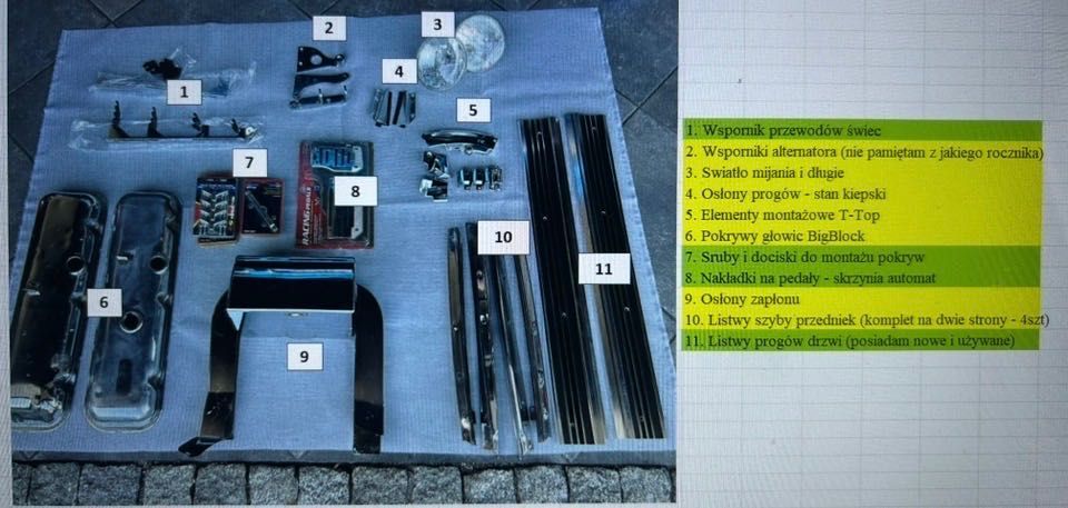 Corvette C3 części nowe i używane