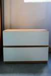 Mesa cabeceira carvalho + branco