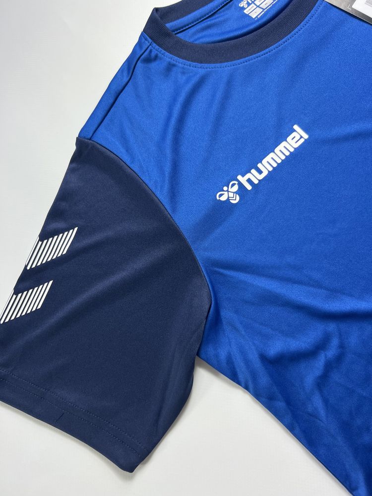 Nowa koszulka meska sportowa Hummel niebiesko czarna S