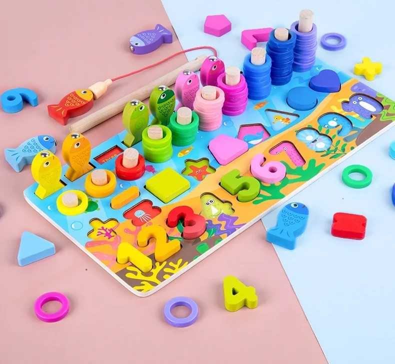 Tablica 3D drewniane Puzzle Montessori