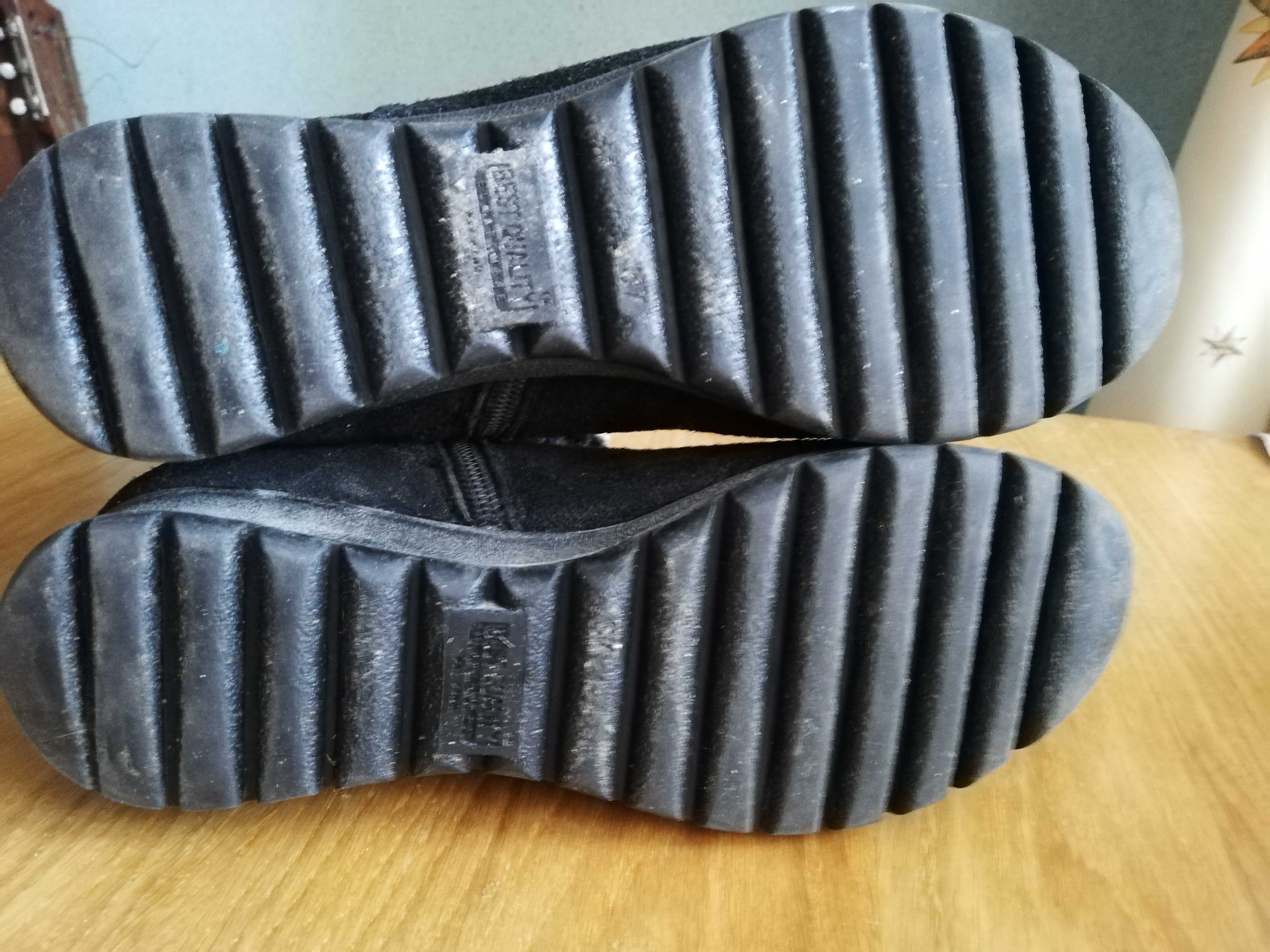 Чобітки чоботи зимові замша натуральна цигейка чорні