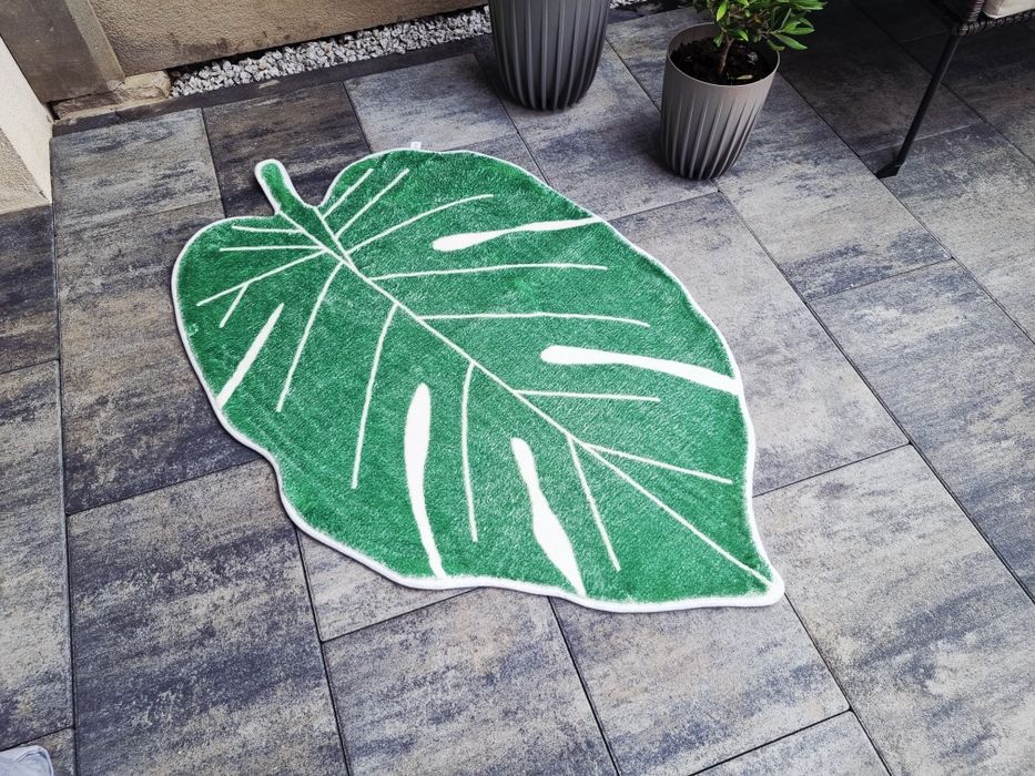 Liść dywan lub mata łazienkowa 120x 74 cm miekka