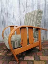 Fotel rozkładany art deco vintage prl