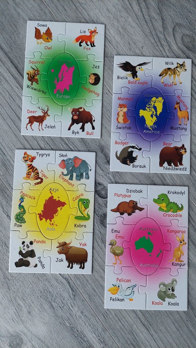 Puzzle Zwierzęta Świata