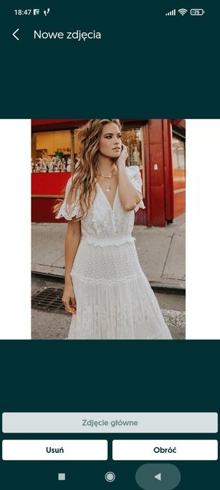 Sukienka długa maxi koronkowa tiulowa Biała zwiewna elegancka wizytowa