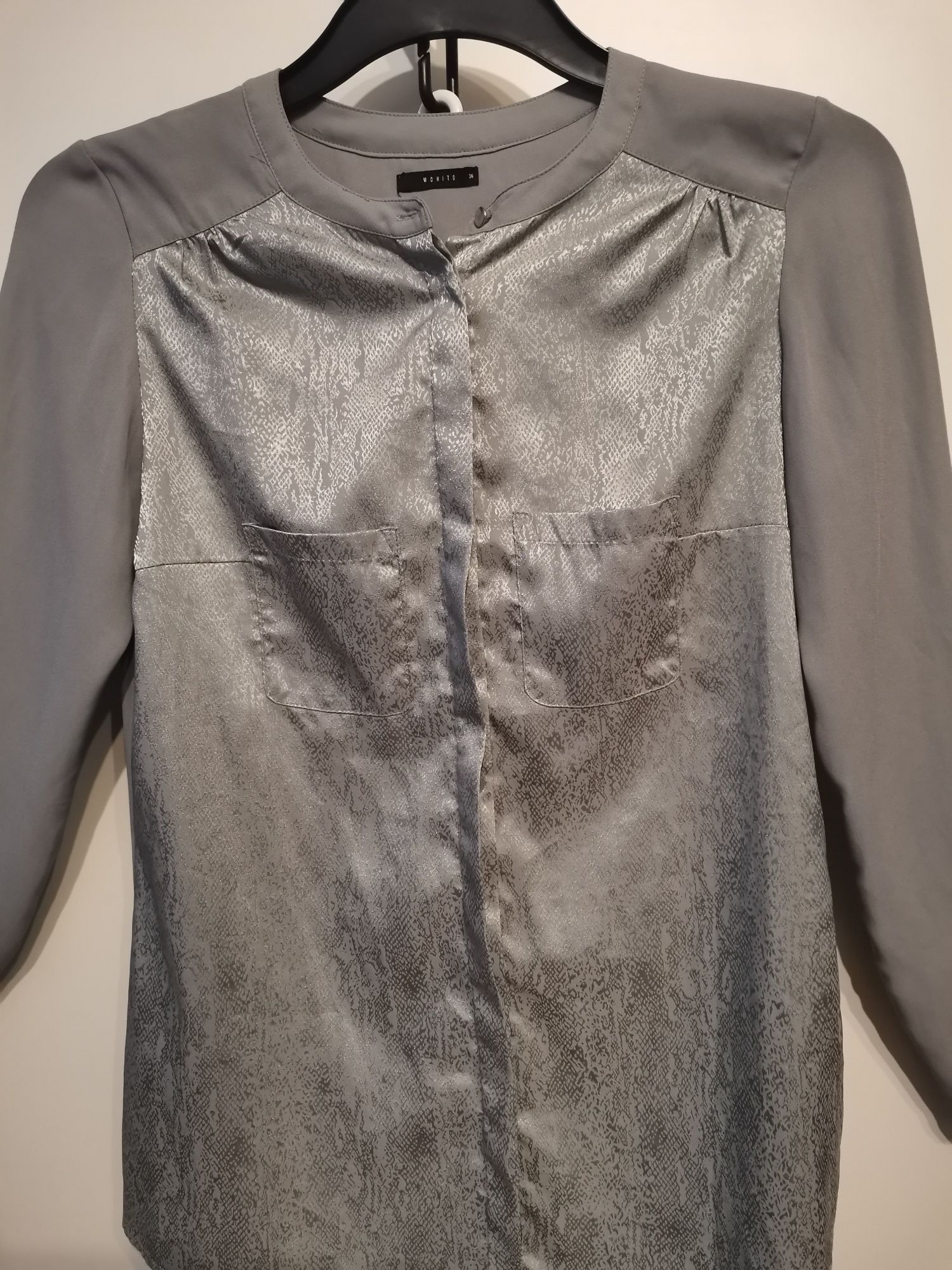 Elegancka bluzka damska Mohito rozm 36, odcienie szarości, praca,biuro
