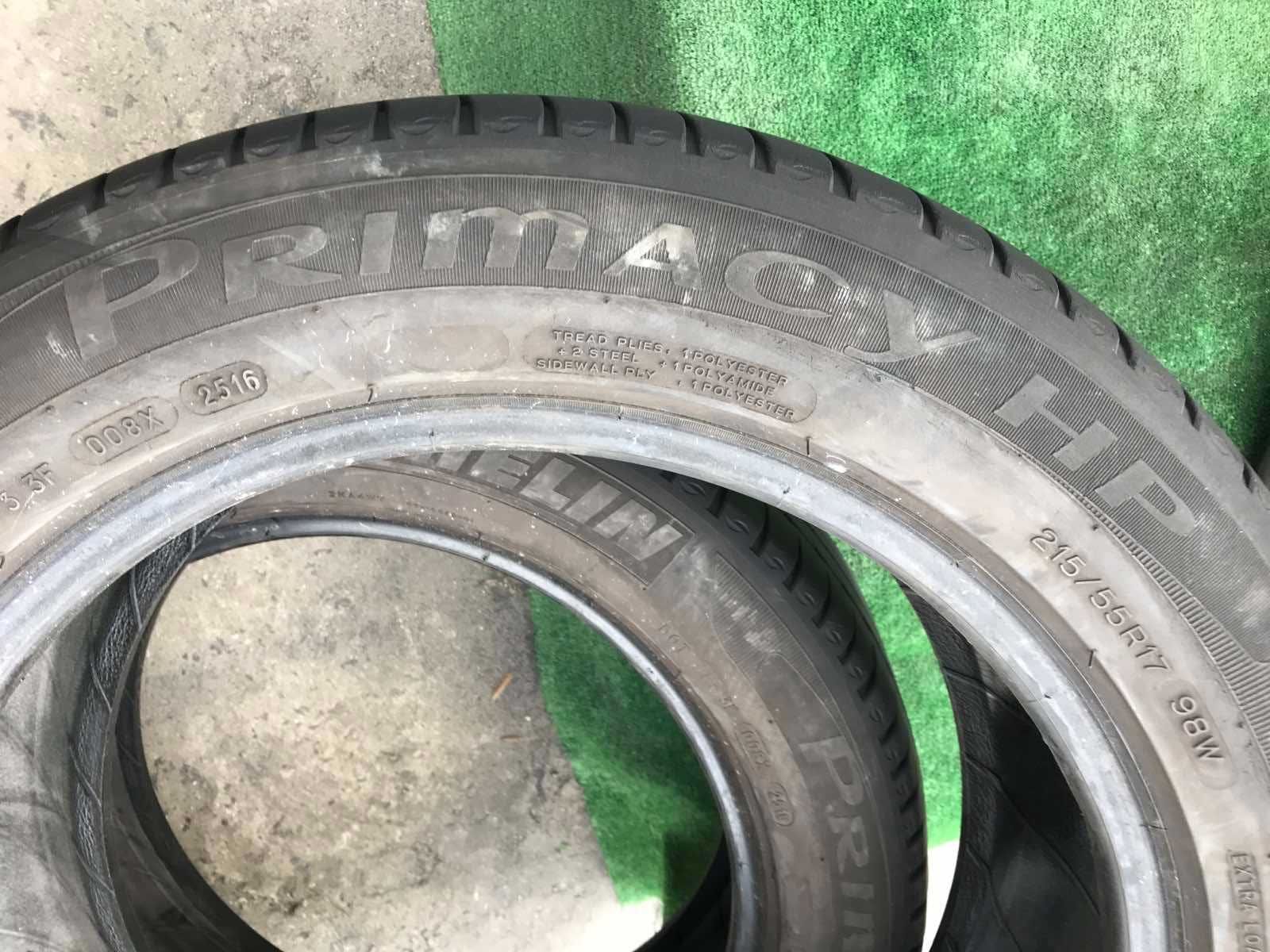 Шини Michelin 215/55r17 Пара літо б/у склад Оригінал