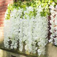 Sztuczne kwiaty wiszące na balkon taras Białe