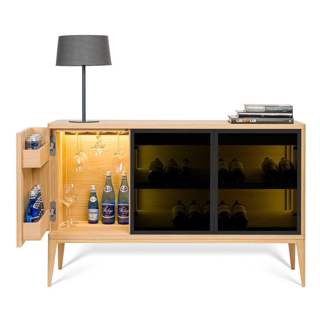 Barek z drewna dębowego 132x40x85cm