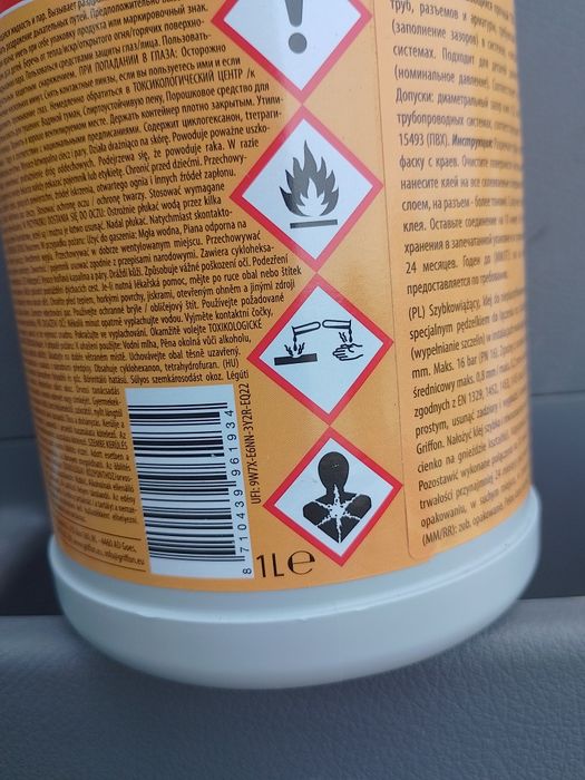 Клей для pvc трубы GRIFON,1л.