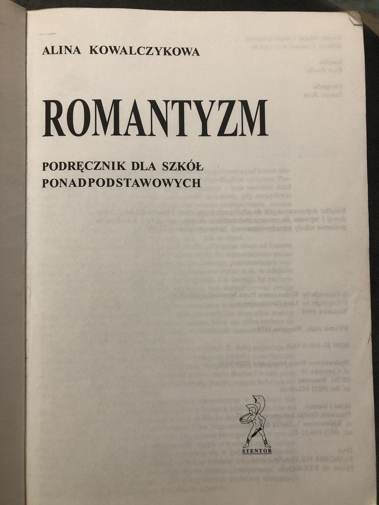 Romantyzm podrecznik dla szkół ponadpodstawowych