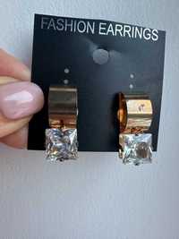Kolczyki wiszące w kolorze starego złota Nowe z metką Fashion Earrings