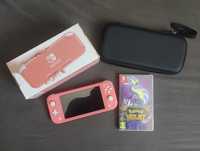 Konsola przenośna Nintendo Switch Lite Coral + Pokemon Violet + etui