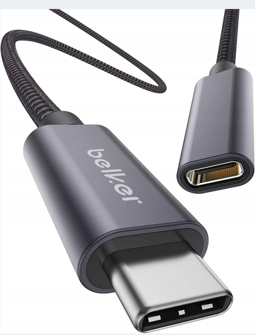 Kabel przedłużający Belker 3.1 10Gb/s 1m w plocie USB Type C.