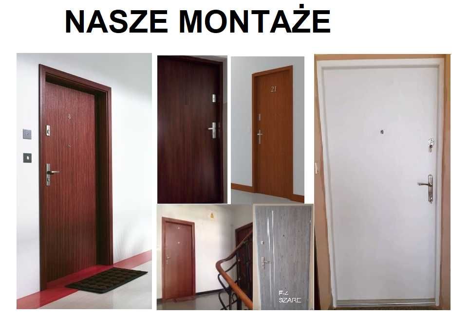 Drzwi wejściowe ZEWNĘTRZNE- wewnętrzne do mieszkania z MONTAŻEM.