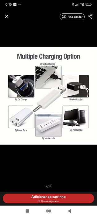 Boia pesca led recarregável