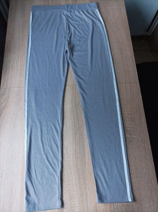 D&A, legginsy, spodnie sportowe z lampasami, 3XL/ 4 XL, szare