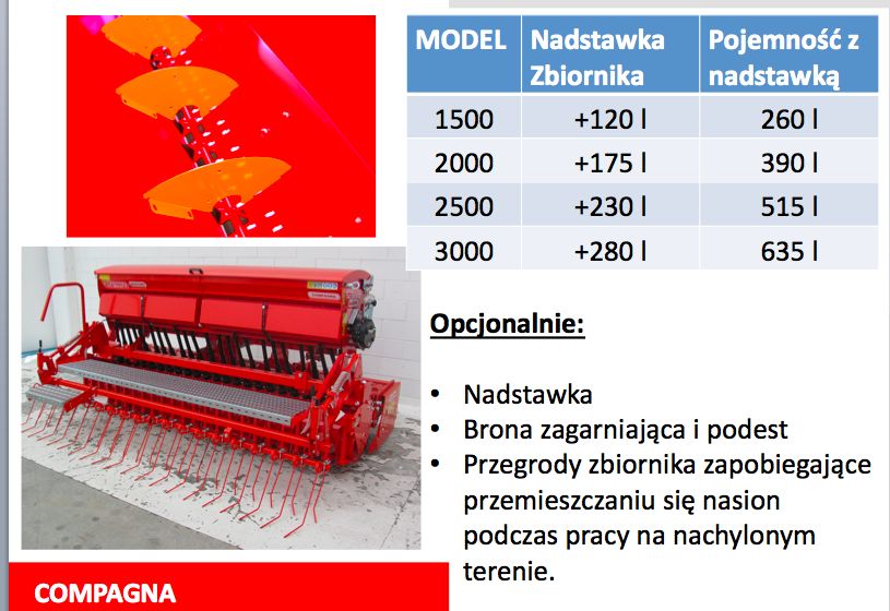 Brona aktywna Maschio 2m z siewnikiem Compagna