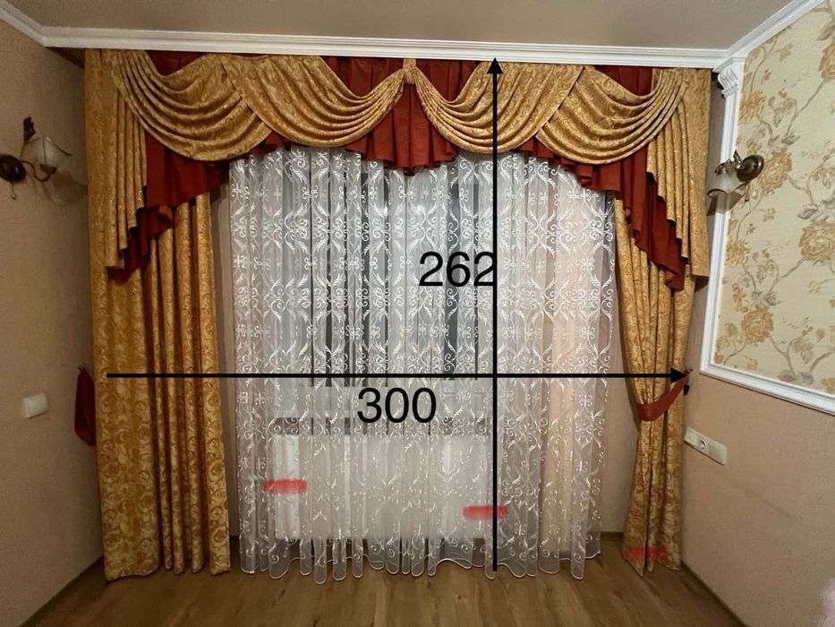 Готовий комплект тюль+штори