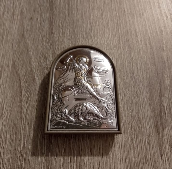 Икона Георгий Победоносец Silver Axion, Греция