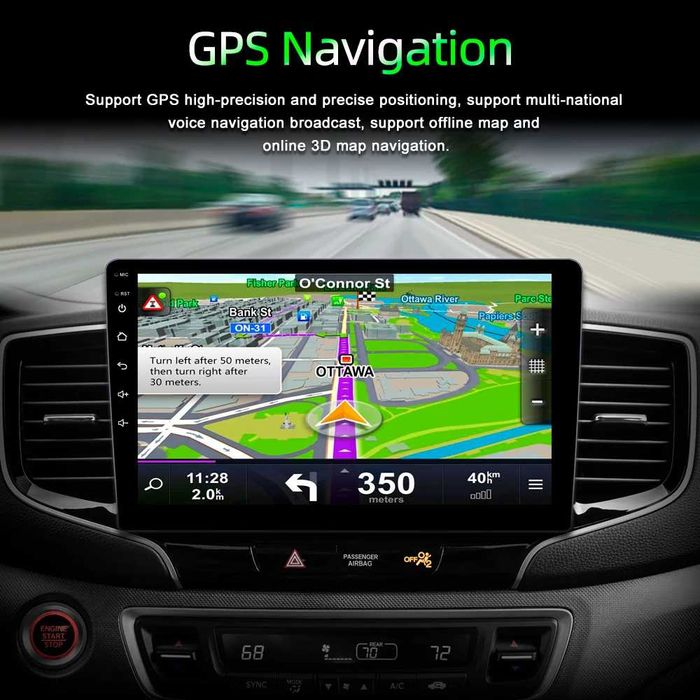Rádio carro 2DIN LCD Touch 9''Android GPS Bluetooth USB WIFI 32GB NOVO