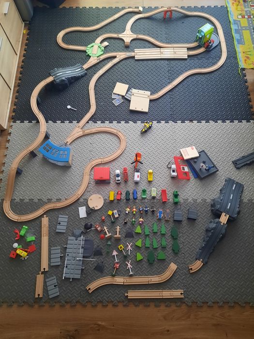 Ogromny zestaw tory drewniane pociąg