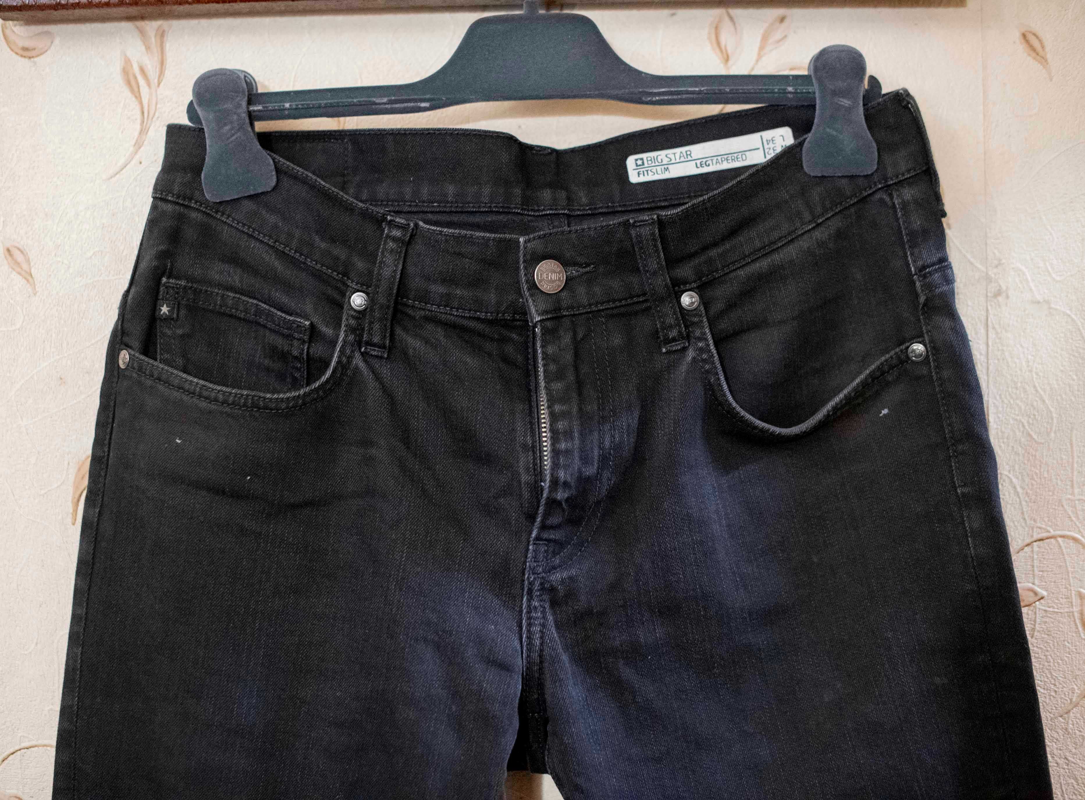 Spodnie jeansowe Big Star Terry 900 slim fit czarne męskie rozmiar L